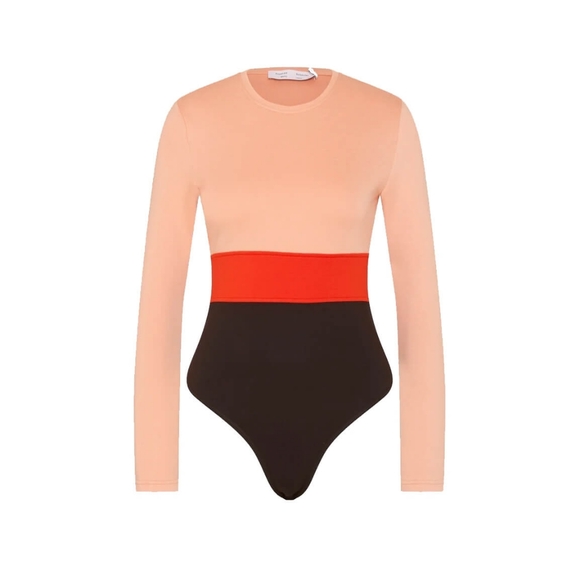 Nwt Proenza Schouler Colorblock Long Sleeve Bodysuit - Picture 1 of 4